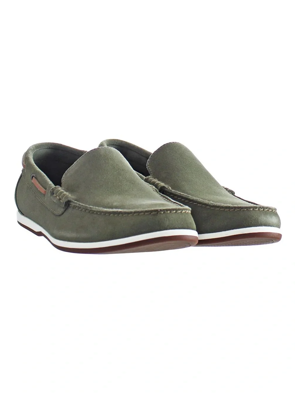 Clarks Morven Sun Men’s Slip-On Olive Suede Leather Shoes 261481757 Size 10 US